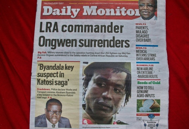 Ugandan rebel appearing before judges at pretrial hearing