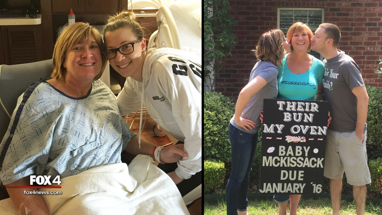 Woman who served as surrogate gives birth to granddaughter